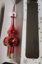 Christbaumspitze alt DDR vintage rot und gold Glasbläserkunst LAUSCHA ?