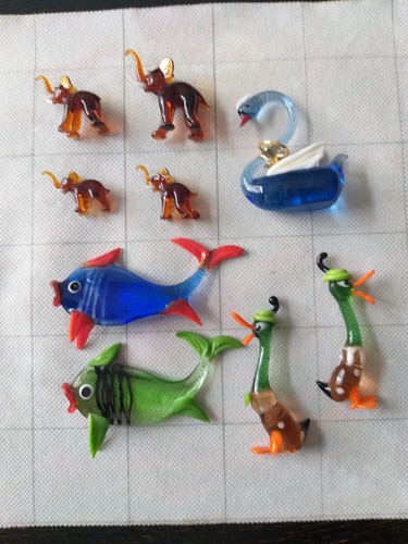 Konvolut kunstglas figuren - 9, x