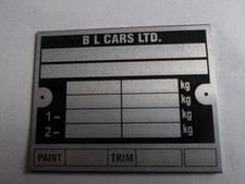 Typenschild MG B Triumph