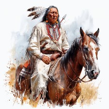 Wandbild Indianer Pferd