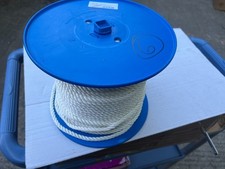 PES Seil Ø6mm weiß  /  ca. 200 Meter Reste Rolle  /  Cont2Pal3aRolle6