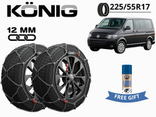Schneeketten Konig 12MM X12PRO Gr 230 225/55 R17 Für VW Caravelle T5 + Geschenk