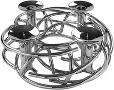 Fink Corona Dekokranz Weihnachtskranz Leuchter 4-Flammig Vernickelt 40 cm