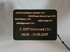 Erinnerung Aufsteller S.R.F.T. Studer Revox Fan Treffen beleuchtet Edelstahl