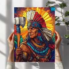 Indianerhäuptling mit Axt