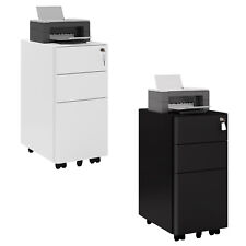 Rollcontainer Metall Mobiler Aktenschrank Büroschrank Abschließbar #3095