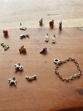 Charms Thomas Sabo und Armband gebraucht, 15 Sammlerstücke, Sterling Silber 925