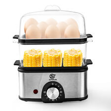 Edelstahl Eierkocher Eipicker Kontrollleuchte Signalton 6 Eier* 2-Schicht 500W