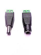 A45 /  DC Hohlstecker & Buchse 5,5 x 2,1  mit Schraubklemme LED