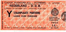 10.10.71 Ticket Niederlande Holland - DDR in Rotterdam