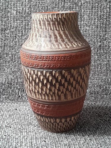 Keramikvase braun beige - keramikvase,, braun-beige-rot