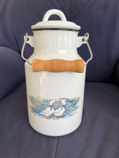 Emaille Henkel Milchkanne mit