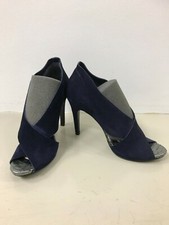 Pedro Garcia, Ankle Boots, Peeptoe, Velourleder, sehr dunkles lila, EU 40