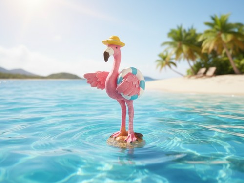 Deko-Figur/neu/Flamingo/Rettun