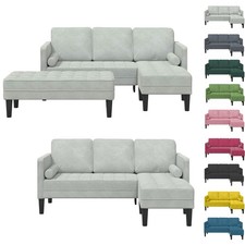 Samt Sofa 3-Sitzer Couch Loungesofa Gartensofa Wasserdicht Gartenmöbel Outdoor