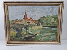 Malerei Fluss Kanu Spreewald