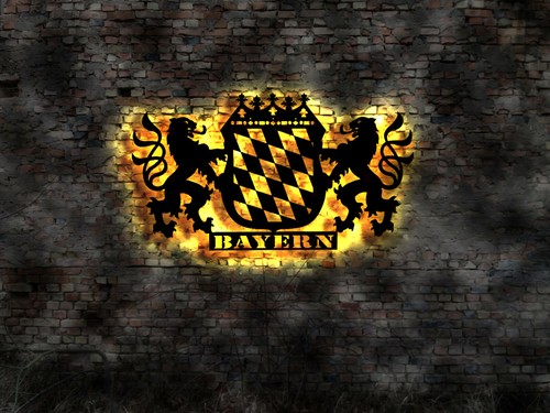 Bayern wappen led - bayern, leuchtschild