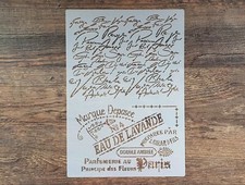 Schablone mit Schreibschrift Werbung Parfüm ST-1010263 Paris Vintage Stencil