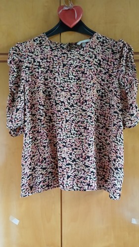 Bluse blumen puffärmel - blumen,