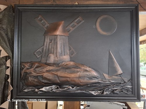 Lederbild wandbild mühle - wandbild,,