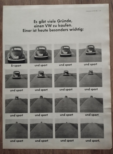 Orig reklame werbung - 1967, vw