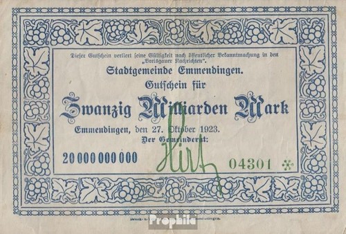 Banknoten emmendingen 1923 - banknoten,