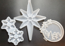 3 Silikonformen Gießformen Winterformen Kerzenhalter Stern Winterlandschaft