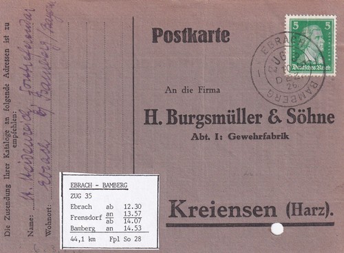Bahnpost ebrach bamberg - bahnpost,,