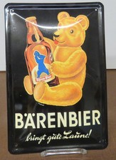 Blech- / Werbeschild Bärenbier bringt gute Laune 30 x 20 cm neuwertig