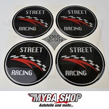 4x SILIKON AUFKLEBER STREET RACING ∅= 65mm FÜR NABENKAPPEN EMBLEME STICKER #NEU*