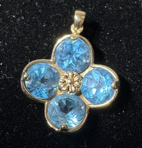 14k gold schweizer - gold, blautopas