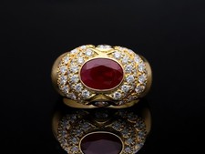 Top Preis Ring 3,30 ct. Brillanten Diamanten Rubin 750 Gold Deta Schmuck
