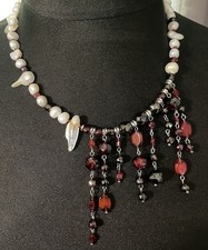 Halskette Barock Perlen Echt Glasperlen Handgefertigt Modeschmuck