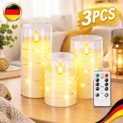 3er set flammenlose - flammenlose, led