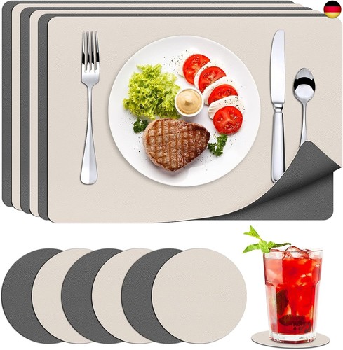 Tischset leder 6er platzsets - leder,,