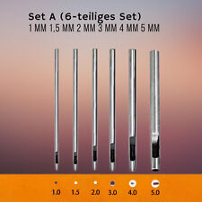 6. Stück Locheisen Set 1 mm /1,5mm /2mm /3mm /4mm /5mm Leder Stanzwerkzeug Set