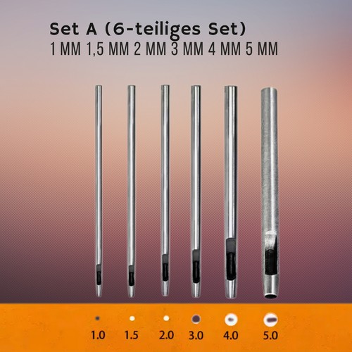 Stück locheisen set 1 - locheisen, mm