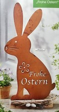 XXL Dekofigur Hase NEU aus Metall in rost - braun Hase für Ostern 51 cm gross