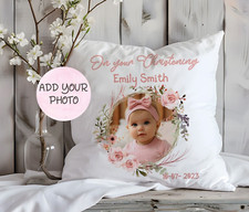 Foto Personalisiertes Taufkissen, Erinnerungskissen, Kinder Andenken Geschenk