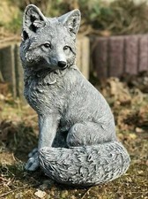 Steinfigur grosser Fuchs Frostfest Gartenfigur wetterfest Steinfiguren Steinguss