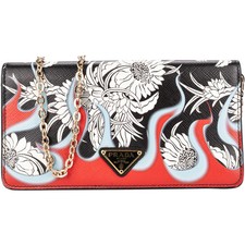 Prada Floral Flame Wallet On Chain Crossbody Bag