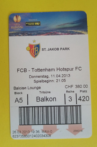 Orig ticket europa league - ticket,