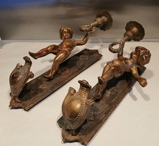 2 uralte Wandleuchter Engel