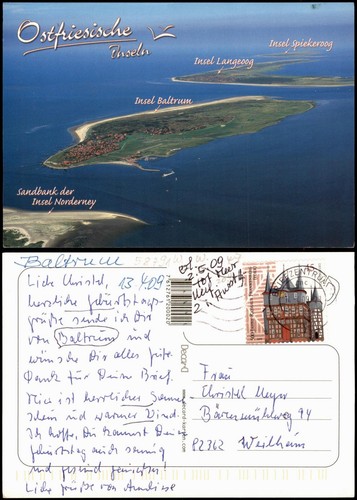 Ansichtskarte baltrum luftbild - ansichtskarte,