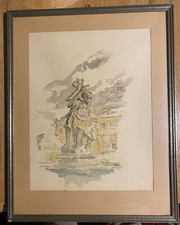 Veitshöchheim Aquarell /Federzeichnung Original v. 1940, etwas vergilbt, gerahmt