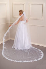 Hochzeit Braut Schleier lang in ivory mit Spitze Neu aus Landenauflösung