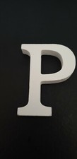3D Holzbuchstaben Buchstabe Zahlen Zahl Buchstaben Holz weiß Namen *8 cm*   "P"