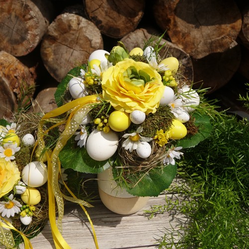 Osterdeko gelb ostereier - osterdeko,