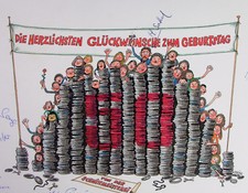 Zeichnung + Autogramme - BAVARIA FILM München - von Schlieffen Hans Hinkel 1970