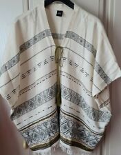 Poncho...Weste mit Ethno-Muster ... beige... Einheitsgröße